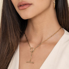 14K Yellow Gold Chain Necklace with Toggle thumbnail 4