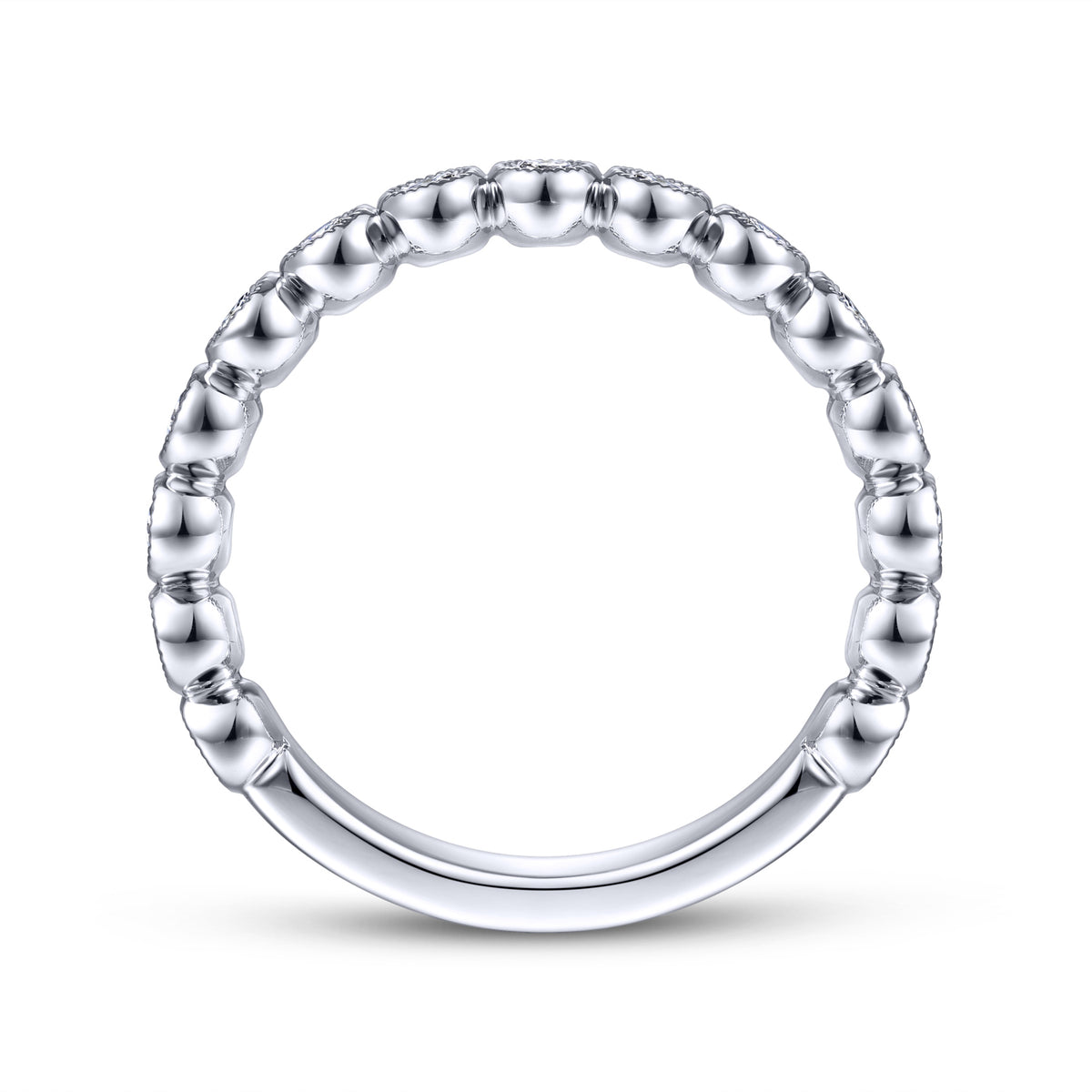 Vintage 14K White Gold Diamond Matching Wedding Band - View 2