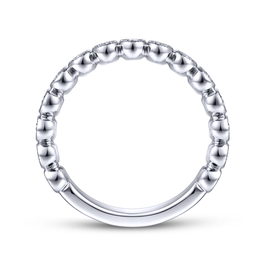 Vintage 14K White Gold Diamond Matching Wedding Band