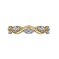 14K Yellow Gold Diamond Stackable Ring, 0.21ct thumbnail 6