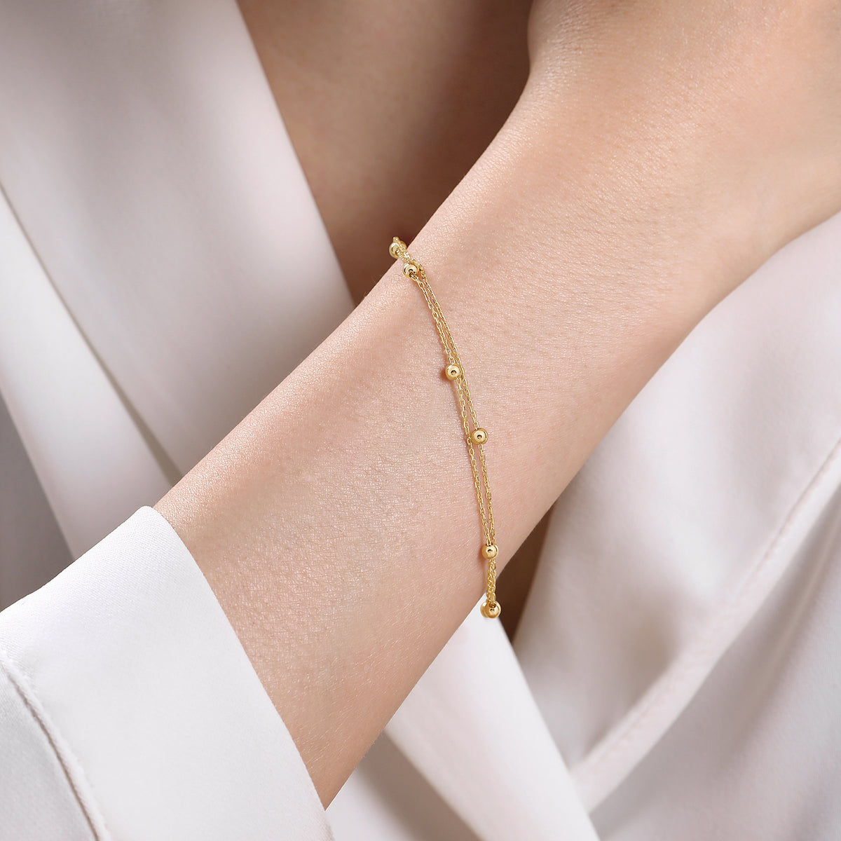 14K Yellow Gold Plain Bracelet - View 3