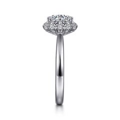 Contemporary Round Halo Diamond Engagement Ring thumbnail 5