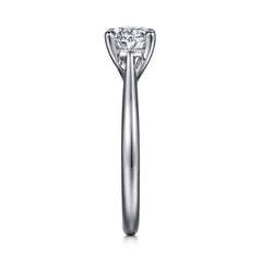 East-West Oval Solitaire Diamond Engagement Ring thumbnail 5