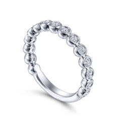 Vintage 14K White Gold Diamond Matching Wedding Band thumbnail 3