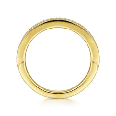 14K Yellow Gold Diamond Matching Wedding Band thumbnail 2