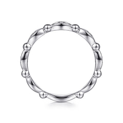 14K White Gold Diamond Stackable Ring thumbnail 2