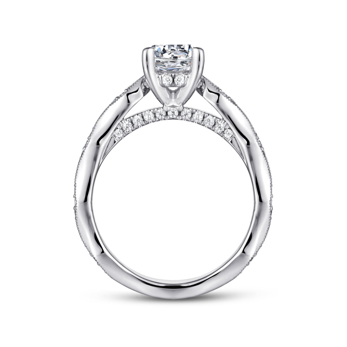 Victorian 14K Gold Round Diamond Engagement Ring - 0.25 CTW - View 2