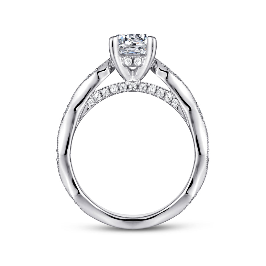 Victorian 14K Gold Round Diamond Engagement Ring - 0.25 CTW