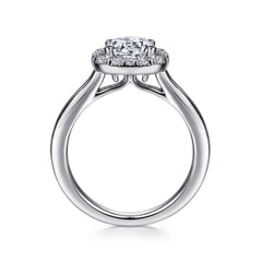 Round Lab-Grown Diamond Cushion Halo Engagement Ring thumbnail 2