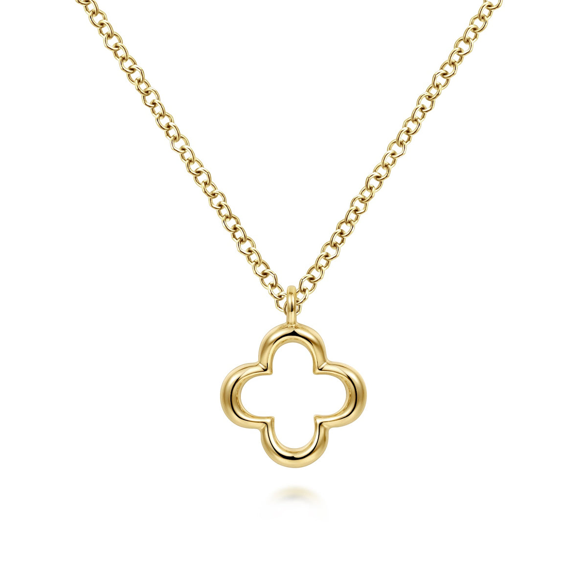 Pendant Necklace Clover 14K Yellow Gold - View 1