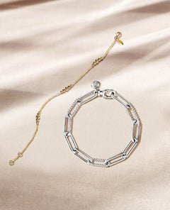 14K Yellow Gold Beaded Stations Bracelet thumbnail 5