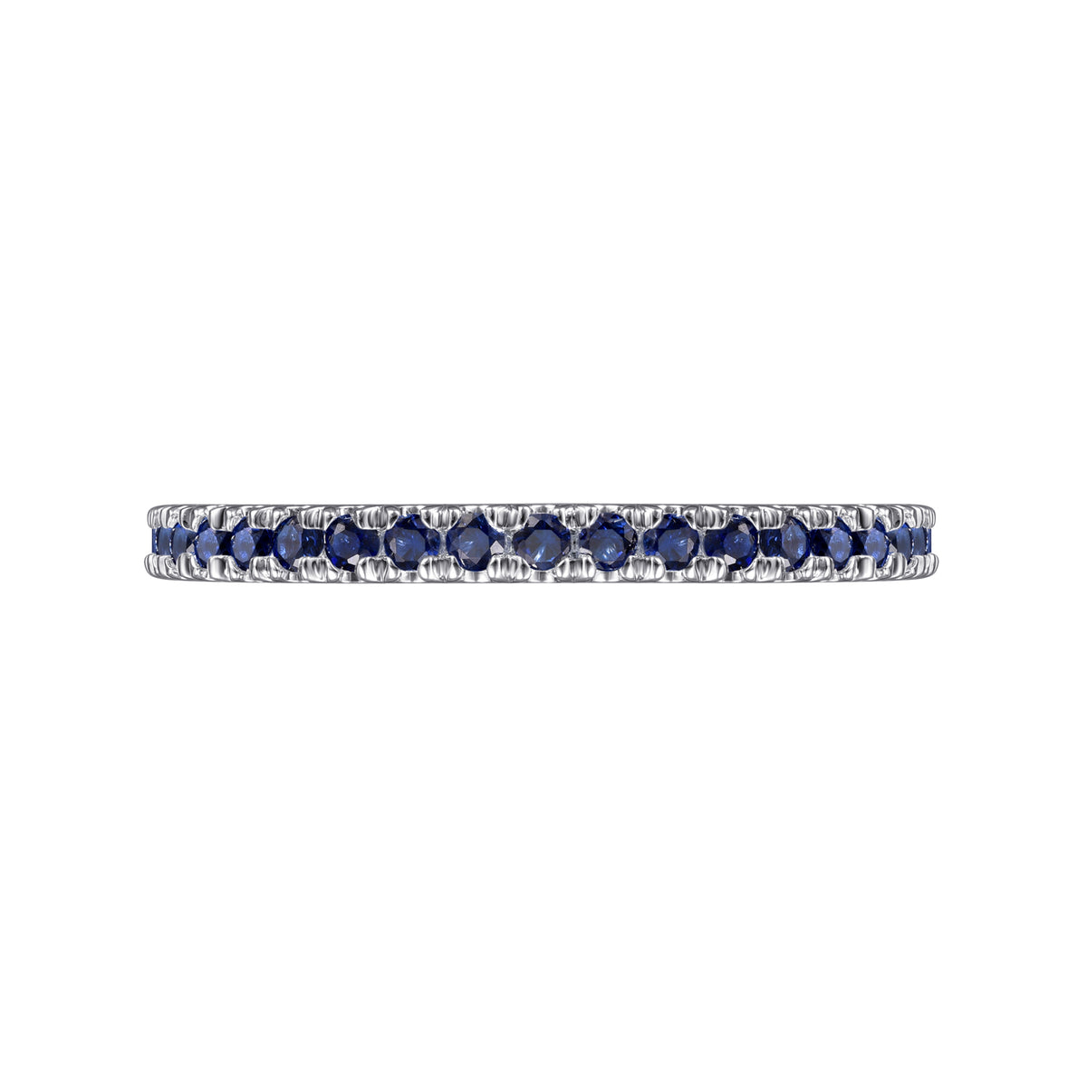 14K White Gold Sapphire Stackable Ring - View 6