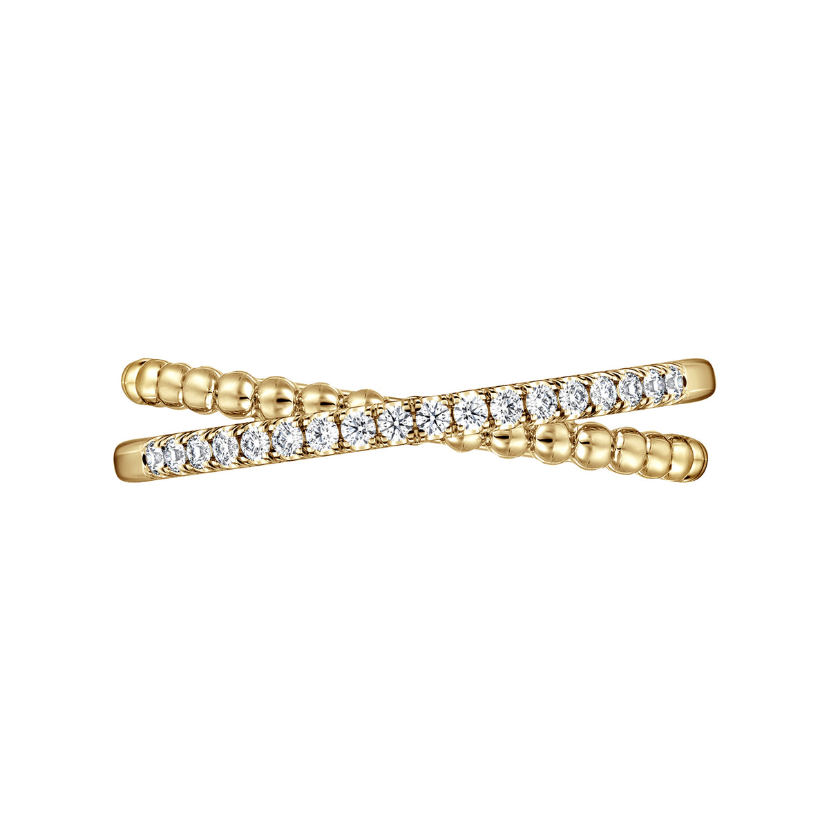 14K Yellow Gold Diamond Stackable Ring - View 6