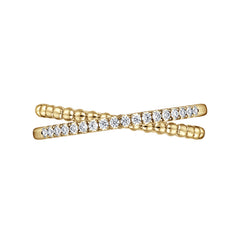 14K Yellow Gold Diamond Stackable Ring thumbnail 6