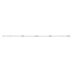 14k White Gold Hexagonal Diamond Stations Tennis Bracelet thumbnail 3