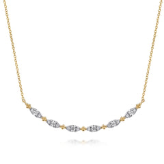 14K Yellow Gold Diamond Bar Necklace thumbnail 1
