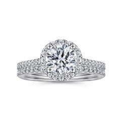 Classic Round Halo Diamond Engagement Ring thumbnail 4