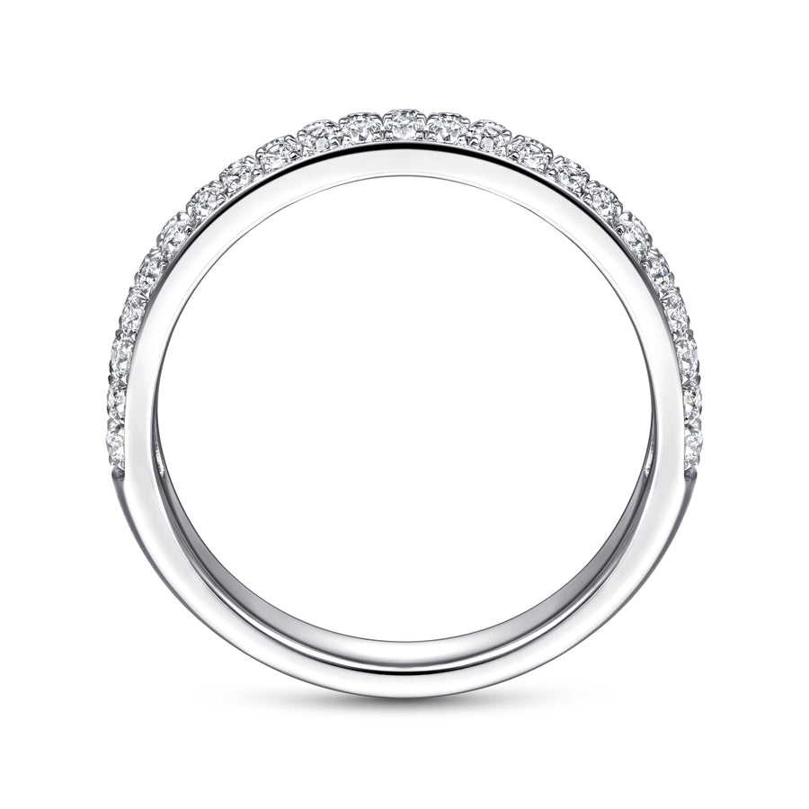 14K White Gold Diamond Pavé Band Ring