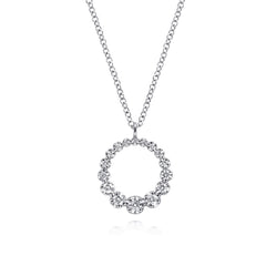 14K White Gold Diamond Pendant Necklace thumbnail 1