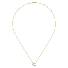 14K Yellow Gold Diamond C Initial Pendant Necklace thumbnail 2