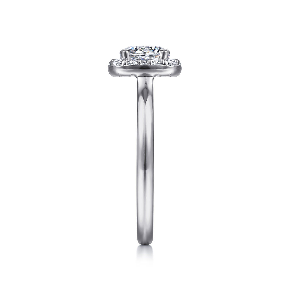 Round Lab-Grown Diamond Cushion Halo Engagement Ring - View 5