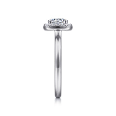Round Lab-Grown Diamond Cushion Halo Engagement Ring thumbnail 5
