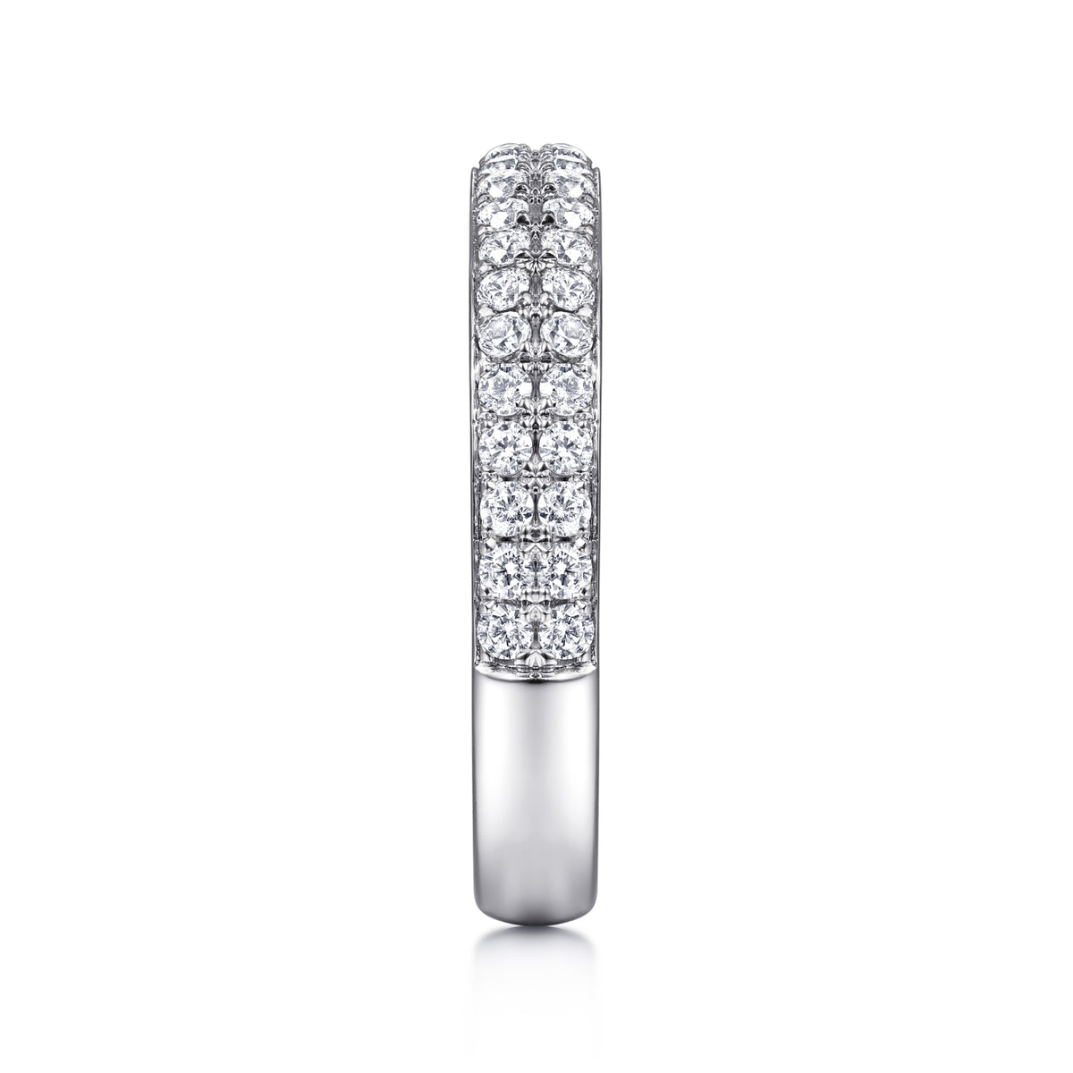 14K White Gold Diamond Pavé Band Ring - View 4