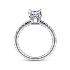 14K White Gold Emerald Cut Diamond Engagement Ring thumbnail 2