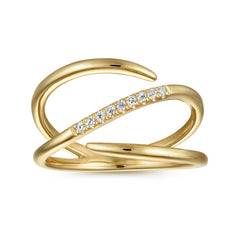 14K Yellow Gold Diamond Wrap Ring thumbnail 4
