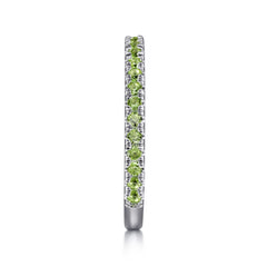14K White Gold Peridot Stackable Ring thumbnail 4
