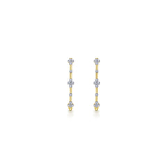 14K Yellow Gold Diamond Classic Hoop Earrings, 20mm thumbnail 3