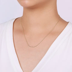 14K Yellow Gold Diamond Stations Bar Necklace thumbnail 3