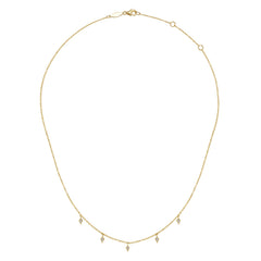 Layered Necklace Droplet 14K Yellow Gold Diamond 0.05ct thumbnail 2