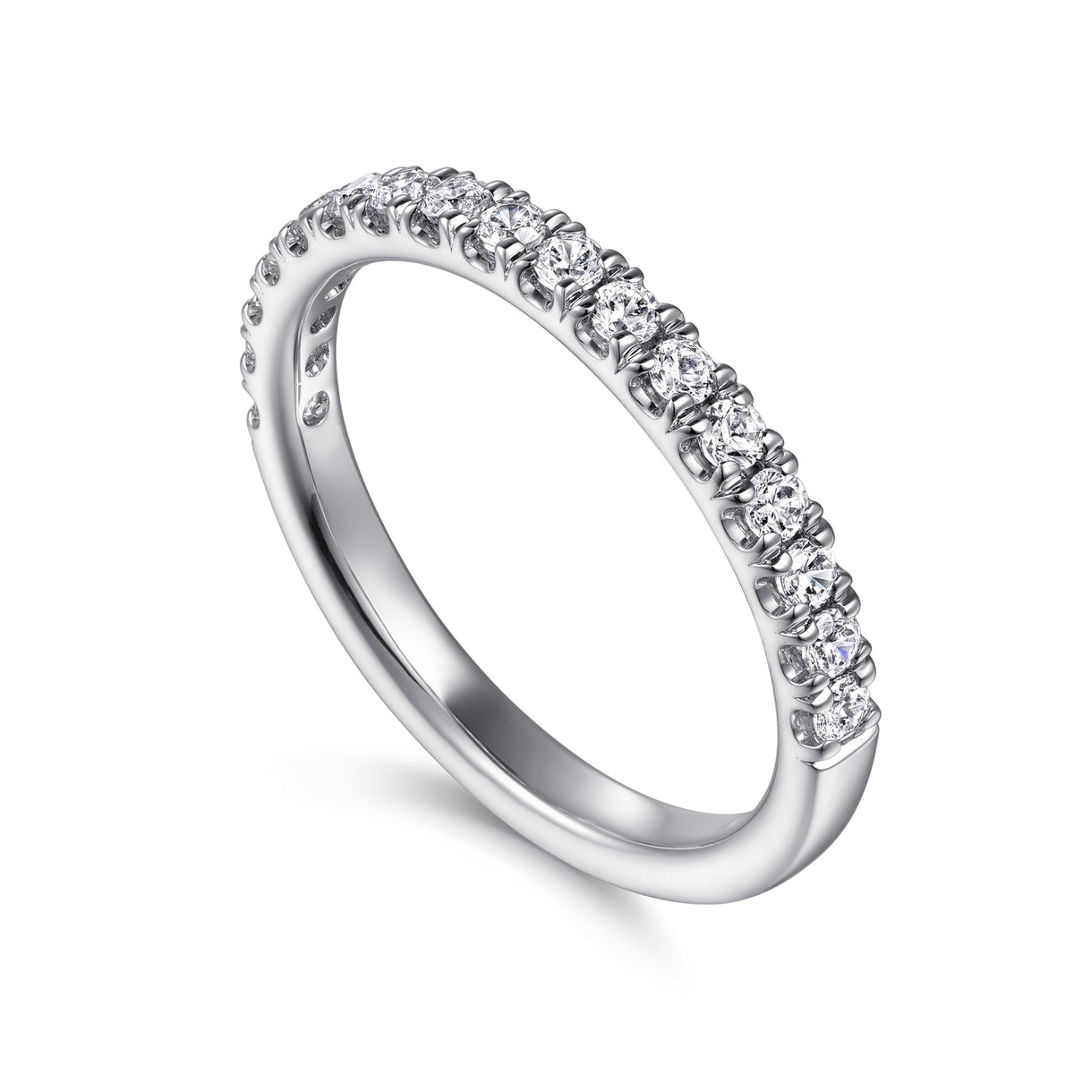 14K White Gold Diamond Matching Wedding Band - View 3