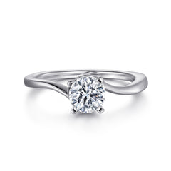 14K White Gold Round Diamond Engagement Ring thumbnail 1