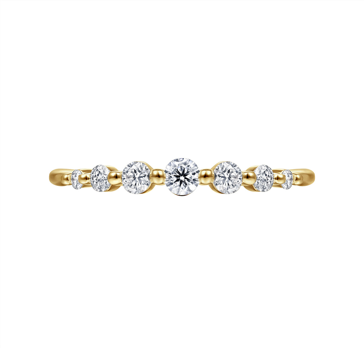 14K Yellow Gold Diamond Band Ring - View 6
