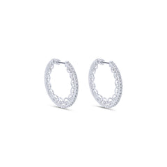 14K White Gold Diamond 20mm Fashion Earrings thumbnail 1