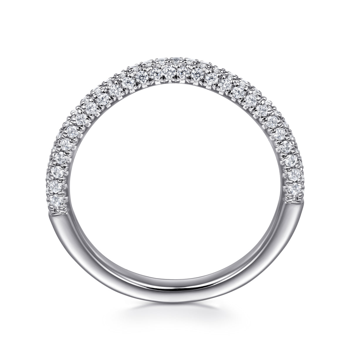 14K White Gold Diamond Wedding Band - View 2
