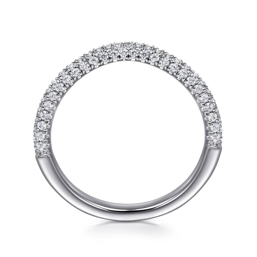 14K White Gold Diamond Wedding Band