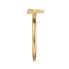 14K Yellow Gold Initial A Stackable Ring thumbnail 4