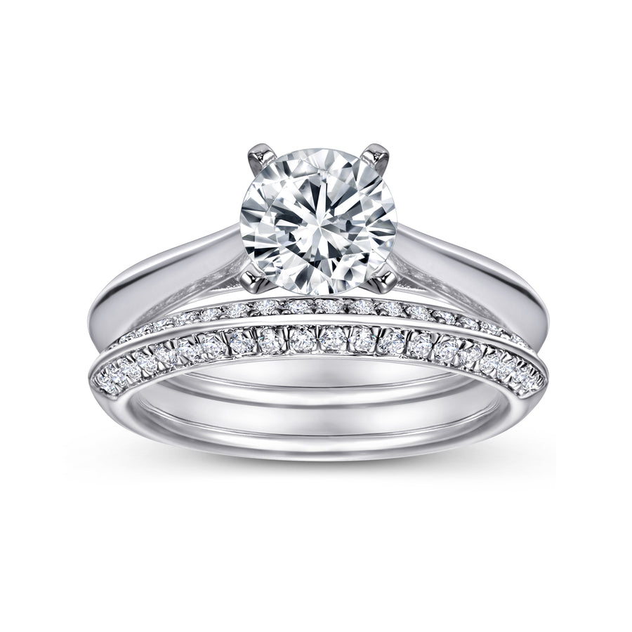 Slim-Band Round Solitaire Diamond Engagement Ring