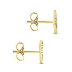 14K Yellow Gold Diamond Lightning Bolt Stud Earrings thumbnail 3