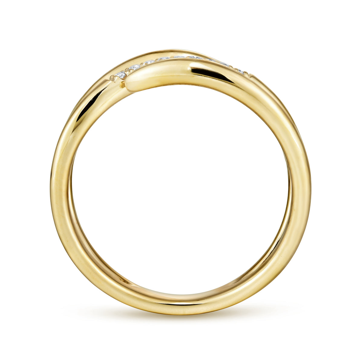 14K Yellow Gold Diamond Wrap Ring - View 2