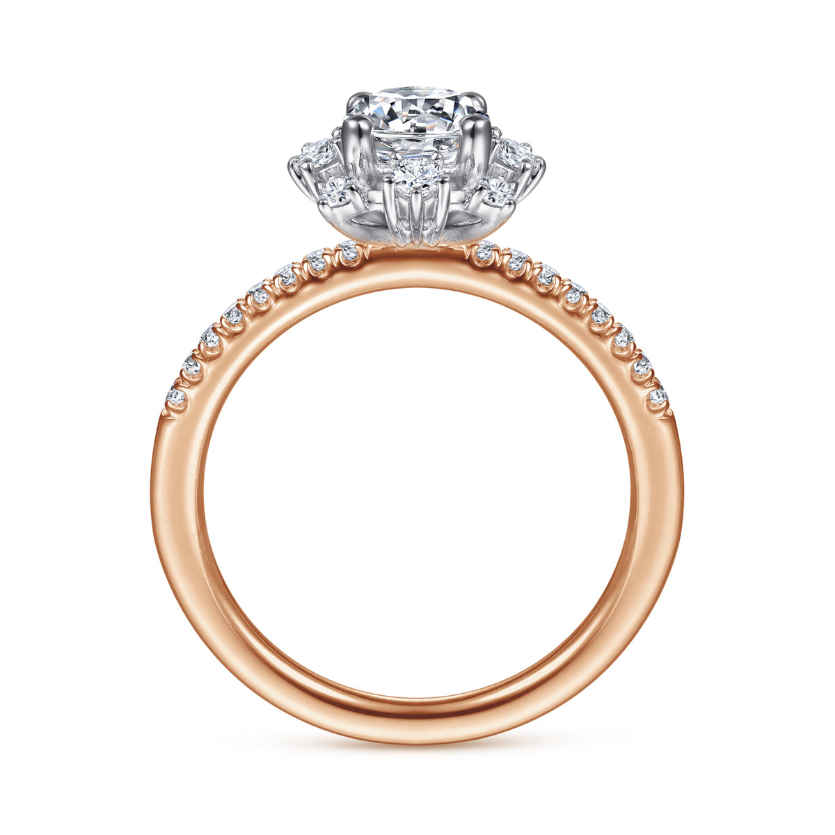 Starlight Round Halo Diamond Engagement Ring - View 2
