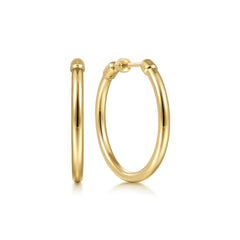 14K Yellow Gold 30mm Classic Hoops Earrings thumbnail 1