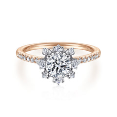 Starlight Round Halo Diamond Engagement Ring thumbnail 1