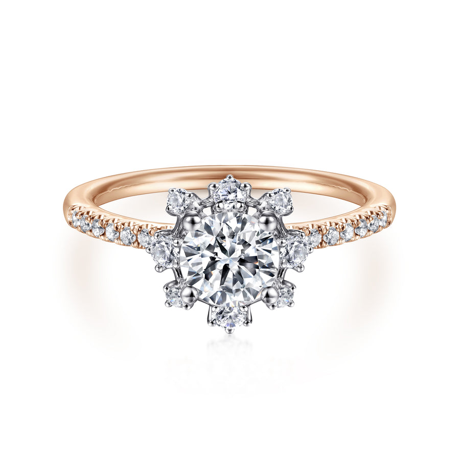Starlight Round Halo Diamond Engagement Ring