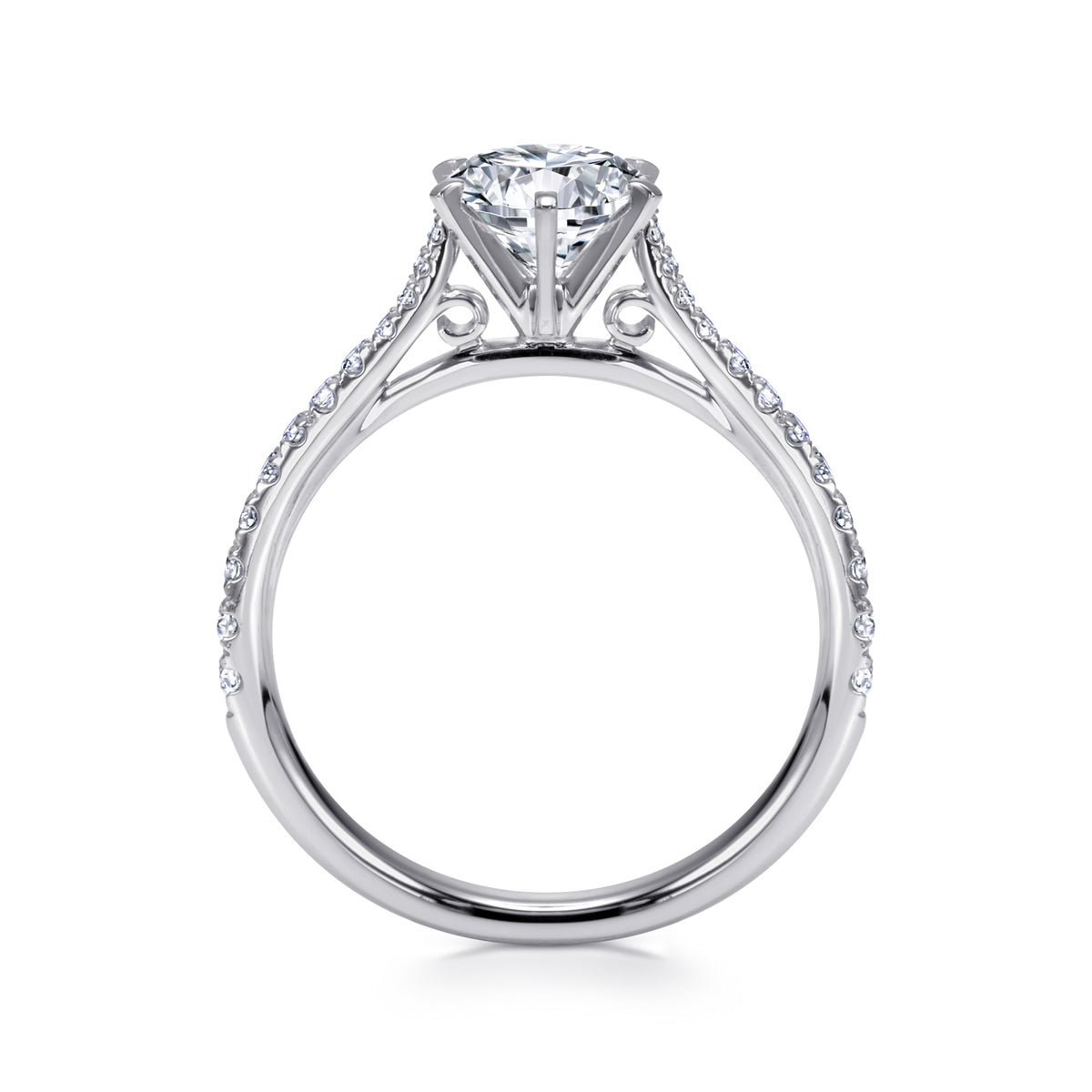 Classic 14K Gold Round Diamond Engagement Ring - 0.25 CTW - View 1