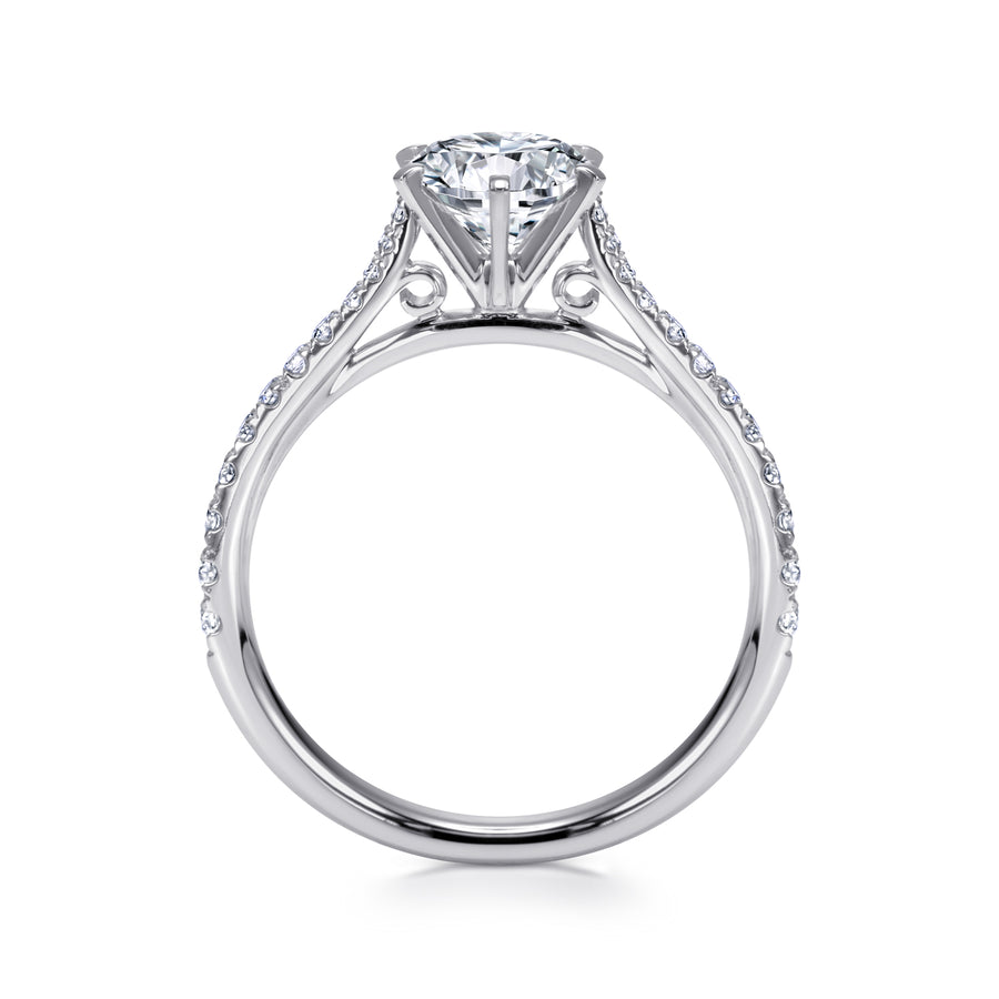 Classic 14K Gold Round Diamond Engagement Ring - 0.25 CTW