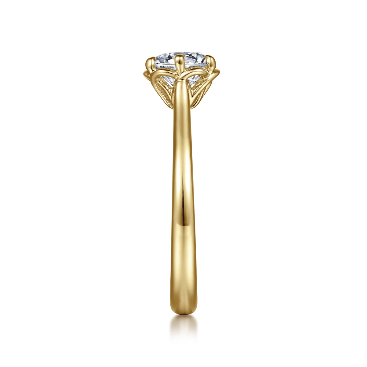 Six-Prong Round Solitaire Diamond Engagement Ring - View 5
